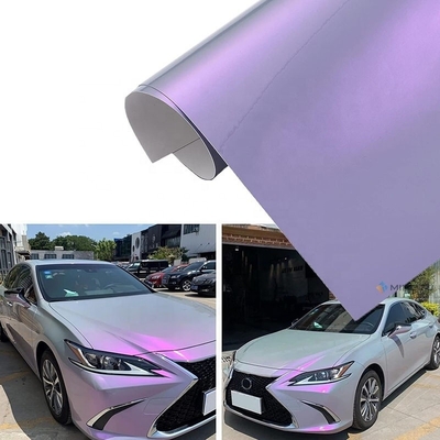 Transformación del vehículo DIY Mingtu gris a encantador púrpura brillante Cameleón envoltura de vinilo