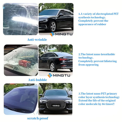 Prueba de infrarrojos Mingtu NX50 VLT50% Película de ventanas de automóviles Tinta de carbono cerámica