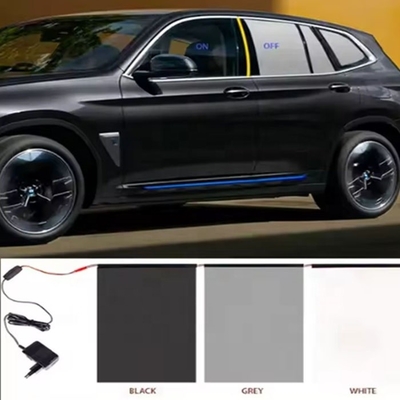 Película inteligente PDLC autoadhesiva eléctrica conmutable para ventanas de automóviles opaca y moderna