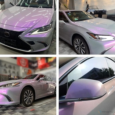 Adhesivo extraíble Mingtu Gris a púrpura envoltura de vinilo brillante envoltura de automóvil rollo de vinilo para película de vehículo de auto bricolaje