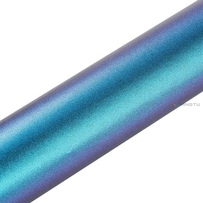 Revestimiento de vinilo para automóviles de liberación de aire estirable en metal brillante Camaleón morado azul