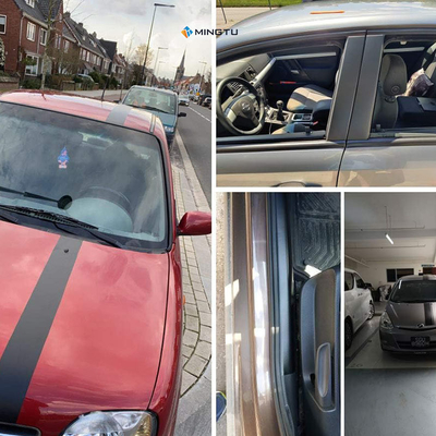 Envase de vinilo negro mate Mingtu para autocuración automotriz y burbuja de liberación de aire incluida