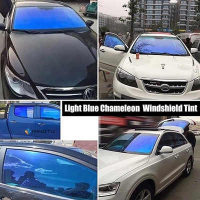 Película de camaleón azul a rojo cambio de color de ventana de automóvil Tinta Vlt70% Estilo de diseño de pegatinas solares PET