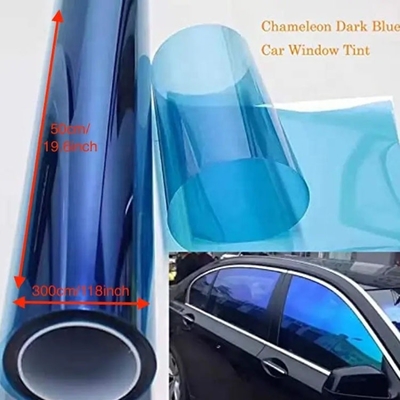 Ventana de coche de color solar de puesta de sol estilo de diseño de lujo / lujo Cameleón película de tinte 85% VLT