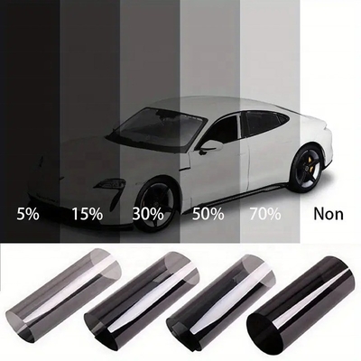 Película de ventana de 1 capa de color negro reflectante de carbono de alta VLT 50% 1.52*30m para automóviles