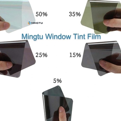 Película de ventana de 1 capa de color negro reflectante de carbono de alta VLT 50% 1.52*30m para automóviles
